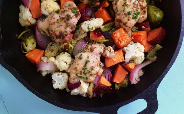 One Dish Chicken and Fall Vegetable Medley