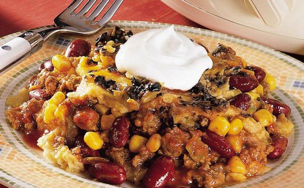 Slow-Cooked Taco Casserole