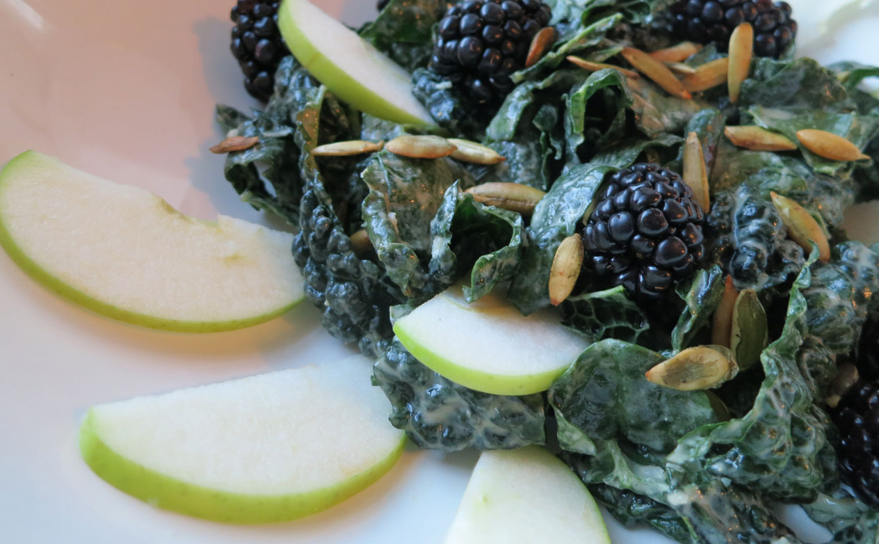 Kale Salad with Lemon Sesame Dressing