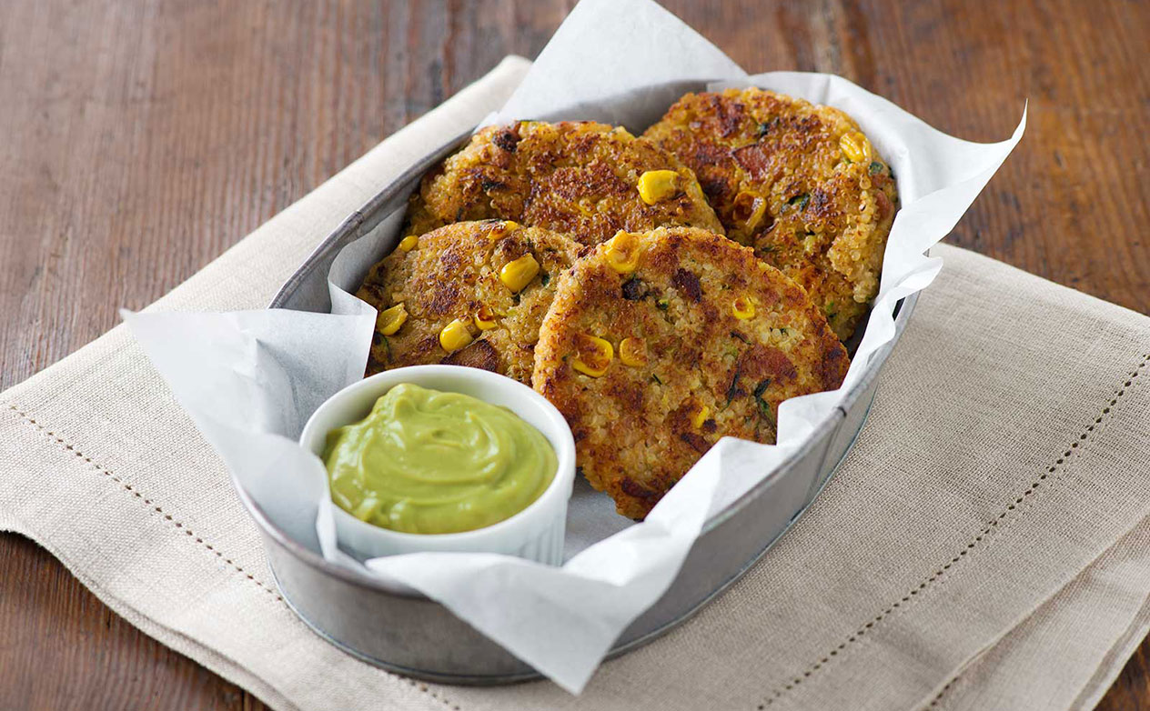 Zucchini, Corn and Quinoa Fritters