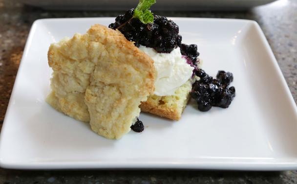 Mascarpone Mousse and Blueberry Compote