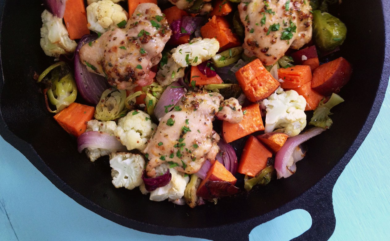 One Dish Chicken and Fall Vegetable Medley