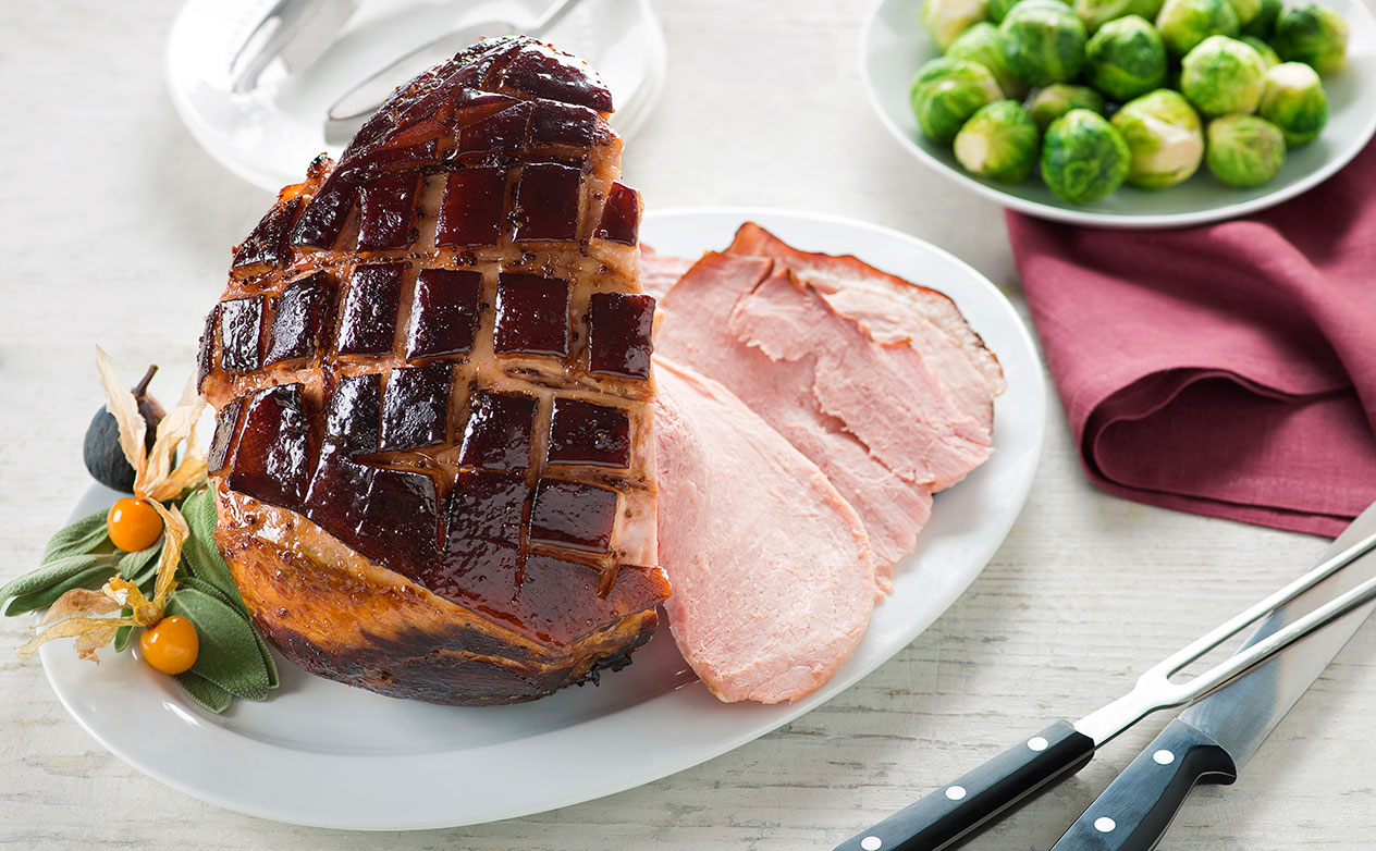 Maple-Pomegranate Glazed Ham