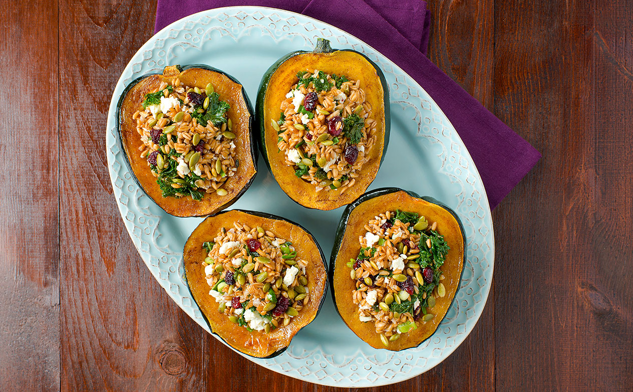 Farro Stuffed Acorn Squash