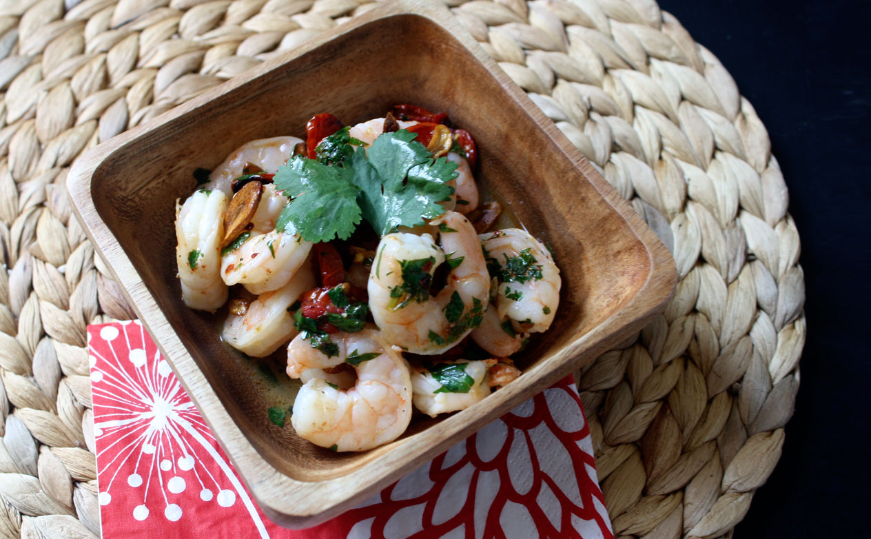 Lime Cilantro Shrimp with Crispy Garlic