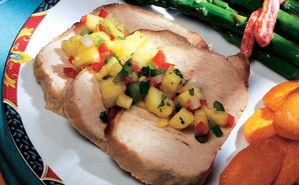Glazed Pork Roast with Pineapple Salsa