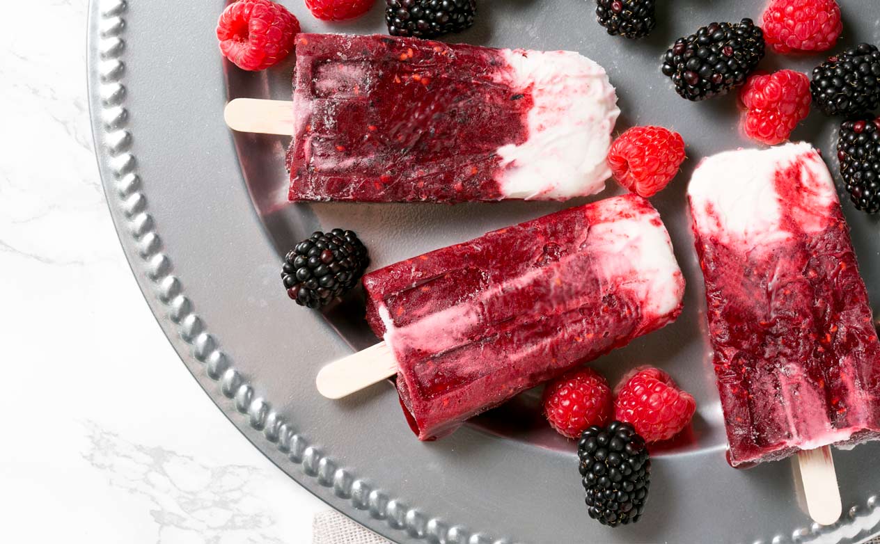 Blackberry-Raspberry Creamy Coconut Pops