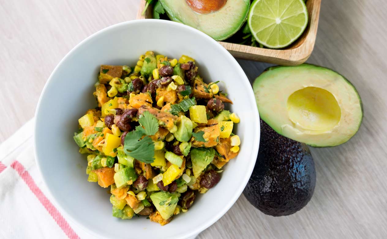 Grilled Sweet Potato and Avocado Salad