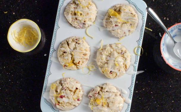 Lemon-Glazed Cranberry Muffins