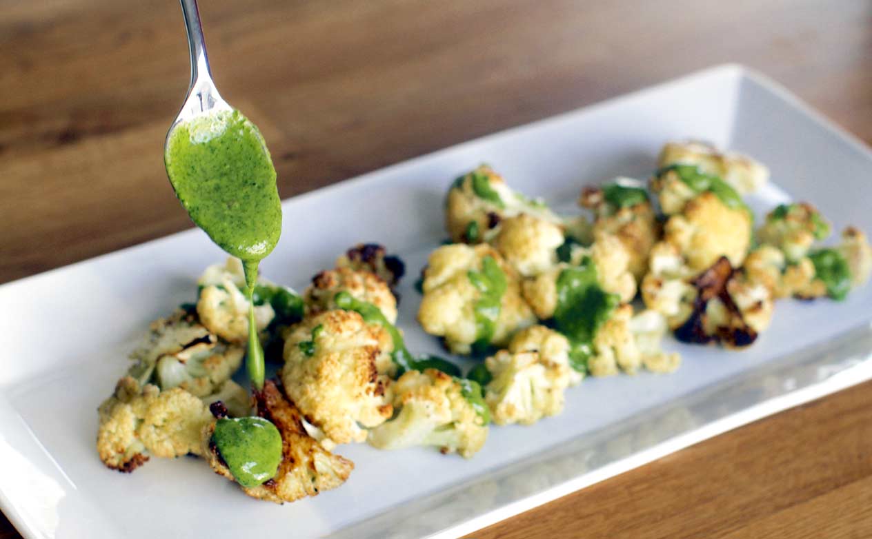 Roasted Cauliflower and Lemon-Parsley Dressing