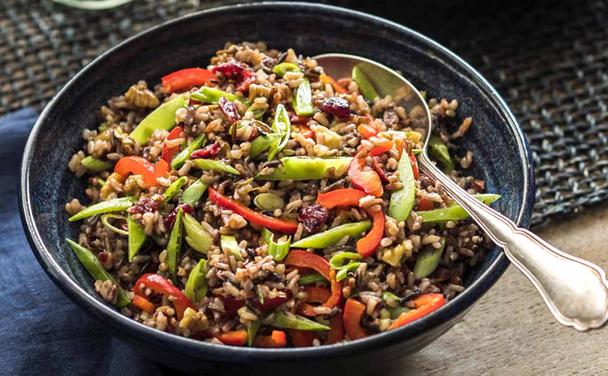 Wild & Brown Rice Salad with Cranberries and Walnuts