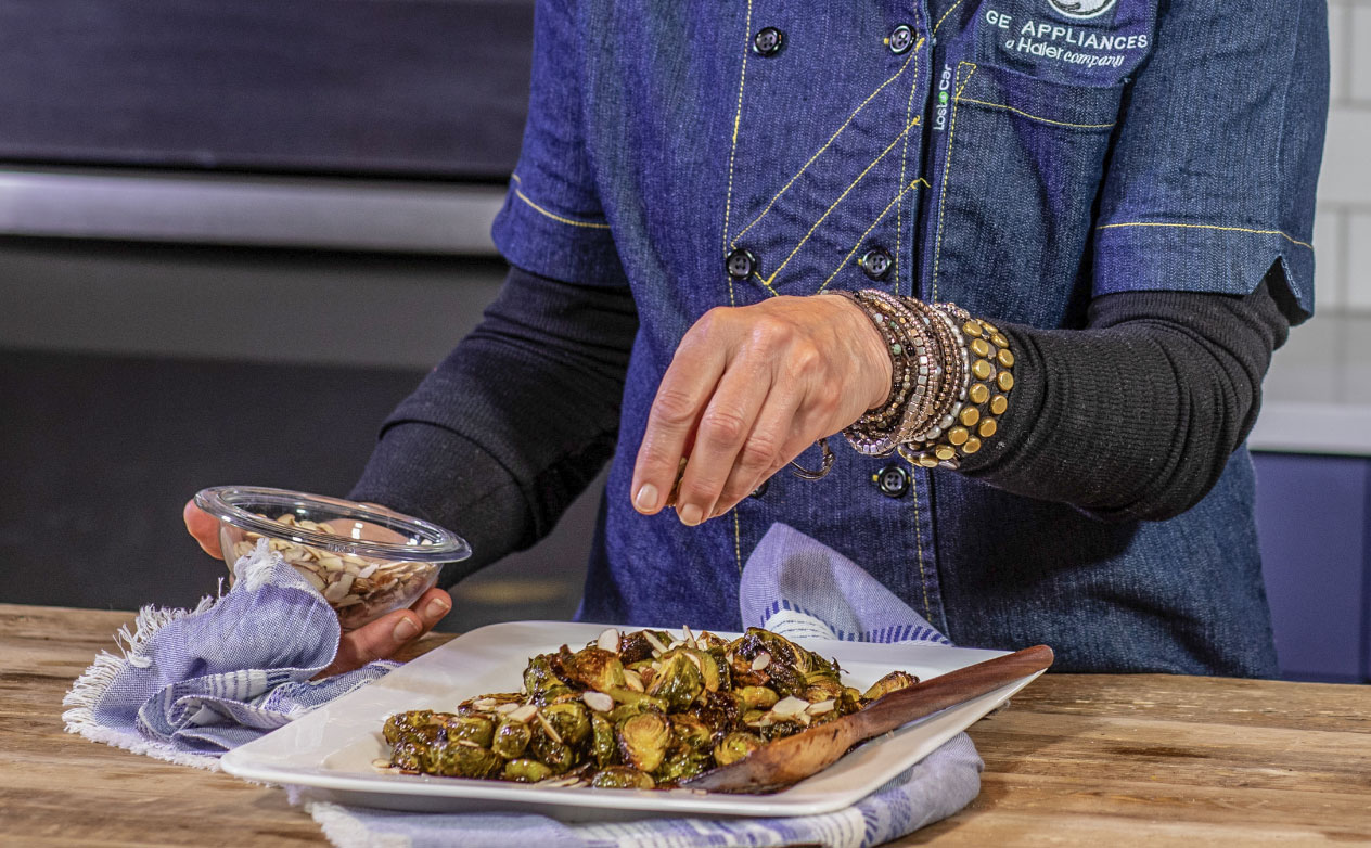 Brussels Sprouts with a Ruby Red Honey Ginger Soy Glaze